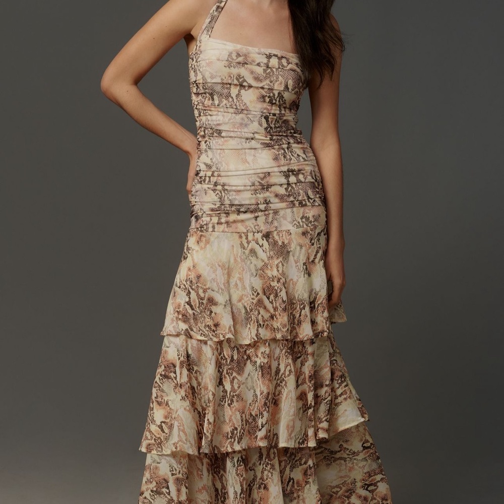 AFRM Sleeveless Square Neck Tiered Midi (Maxi) Dress-Anthropologie, XS
